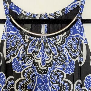 Blue and Black Patterned Dress